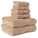 NOBLE HOUSE ULTRA SOFT COTTON EXTRA HEAVY SPA FEEL 6PC BATH TOWEL SET  - TAUPE - Like New