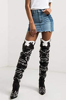 Cape Robbin Kelsey-21 Cowboy Boots Women Size: 10 - Black/White - Brand New