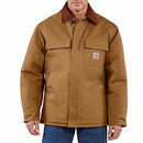 0C0003 CARHARTT MEN'S LOOSE FIT FIRM DUCK INSULATED TRADITIONAL COAT BROWN 3XL - Like New