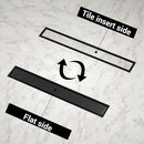 GENERIC 24 INCH LINEAR SHOWER DRAIN MATTE BLACK WITH TILE INSERT COVER - BLACK - Brand New