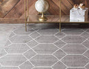 UNIQUE LOOM TRELLIS AREA RUG (9' X 12' 2", 3140888) DARK GRAY/ IVORY - Like New