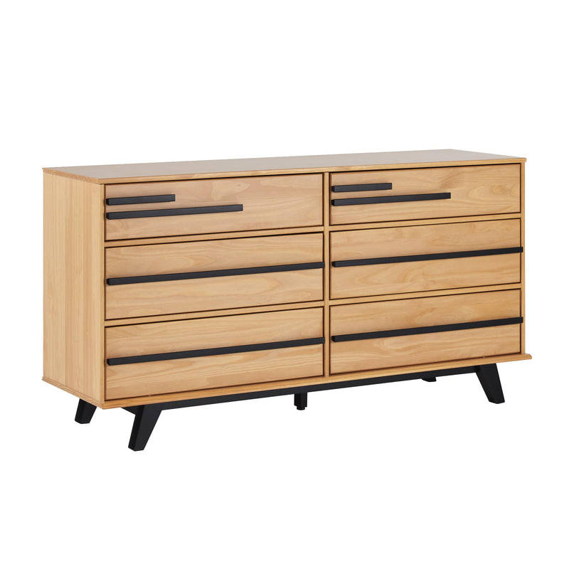 WALKER EDISON MALHIA CONTEMPORARY MINIMALIST SOLID WOOD DRESSER - NATURAL PINE - Like New