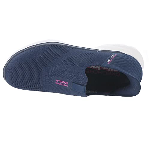 Skechers women's Hands Free Slip-ins Go Walk 6-Fabulous View Sneakers NAVY WIDE - Brand New