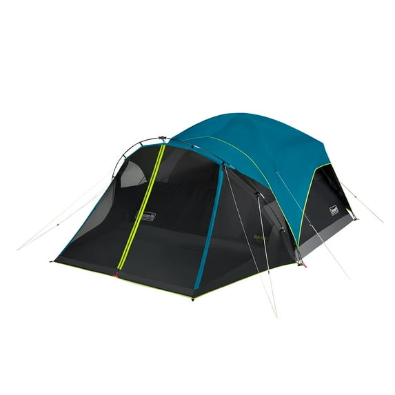 COLEMAN 6-PERSON CARLSBAD DARK ROOM DOME CAMPING TENT WITH SCREEN ROOM - BLUE - Like New