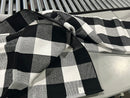 115" BY 94" BLACK AND WHITE CHECKERED TABLECLOTH - CHECKERED BLACK/WHITE - Like New