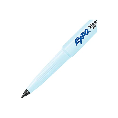 EXPO VISA VIS WET ERASE MARKERS FINE POINT BLACK 12-PACK 16001A - BLACK - Like New