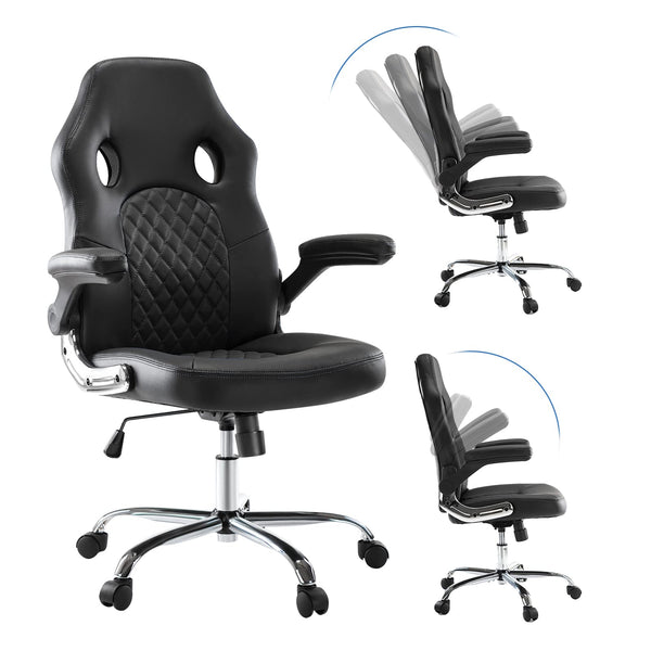 JHK GAMING CHAIR ERGONOMIC OFFICE CHAIR PU LEATHER CHAIR JHK-C-3397-BK - BLACK - Like New