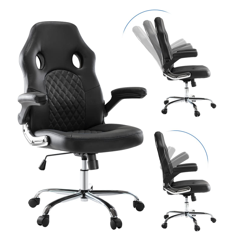 JHK GAMING CHAIR ERGONOMIC OFFICE CHAIR PU LEATHER CHAIR JHK-C-3397-BK - BLACK - Like New