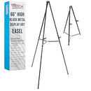 U.S. Art Supply 66" High Black Metal Display Art Easel - Adjustable Height - Brand New