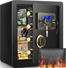 Tiskgg 2.3 Cu ft Fireproof Safe Box Fireproof Bag Electronic G-450 - Black/Gold - Like New