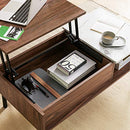 harmati Lift Top Coffee Table with Storage - Walnut/Marble Effect - Like New