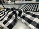 115" BY 94" BLACK AND WHITE CHECKERED TABLECLOTH - CHECKERED BLACK/WHITE - Like New