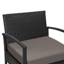 GREARDEN 3 PIECE WICKER PATIO CONVERSATION SET 2 CHAIRS, 1 TABLE - BLACK/BROWN - Like New