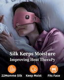 FACEMOON HEATED EYE MASK WARM COMPRESS: SILK CORDLESS HEATING PAD - PINK - Like New