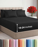 CGK LINENS Extra Deep Full Sheet Set 6 Piece Breathable and Cooling Sheets Black - Like New