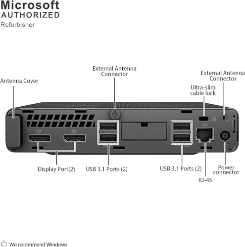 HP ELITEDESK 800 G5 MINI PC, INTEL I5-9500T 6-CORE 16GB 256GB SSD - BLACK - Like New