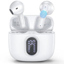 WHYKJTEK Wireless Earbuds Bluetooth 5.3 Headphones HiFi Stereo 4 ENC Mics White - Like New