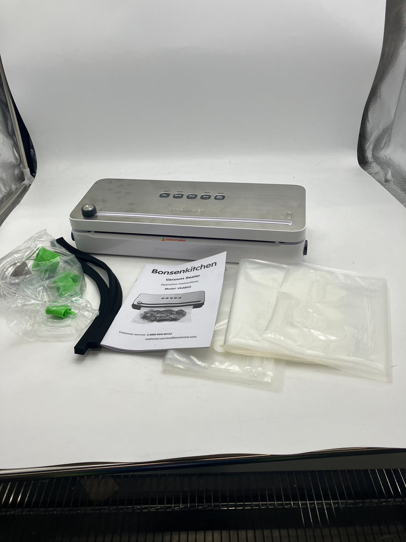 BONSENKITCHEN FOOD VACUUM SEALER VS3802-W - STAINLESS STEEL/WHITE Like New