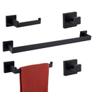 LCEZAN BLACK PREMIUM 5-PIECE BATHROOM HARDWARE ACCESSORY SET - BLACK - Like New