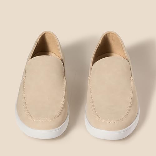 AMAZON ESSENTIALS MEN'S SLIP-ON LOAFER SNEAKERS - SIZE MEN 11 (SAND FAUX SUEDE) - Like New