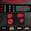 Ramblewood 4 Burner 30" Electric Cooktop EC4-70 7200W - BLACK - Like New