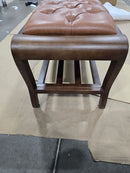 LYDIA 58" STORAGE BENCHES PU LEATHER UPHOLSTERED BED BENCH SOLID - CARAMEL BROWN - Like New