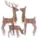 TOP TREASURES 3 PIECE WOODEN REINDEER LIGHTED DEER SET 210 LIGHTS - BROWN - Like New