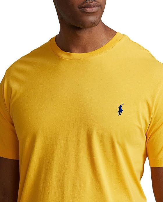 BLACK HORSE CLUB POLO RALPH LAUREN MEN'S SLIM FIT ICONIC MESH POLO - M - YELLOW - Like New