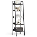 VASAGLE 5 TIER SHELF LADDER BOOKCAS STORAGE STAND ULLS109B56 - BLACK BLACK - Like New