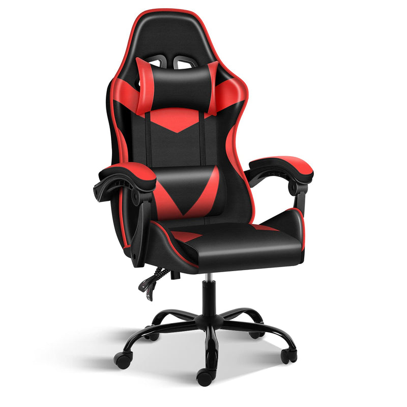 SIMPLE DELUXE GAMING CHAIR BACKREST AND SEAT HEIGHT ADJUSTABLE - RED/BLACK - Like New