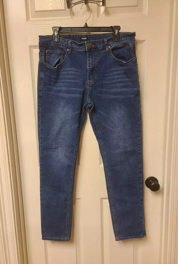 BLU ROCK DENIM JEANS MENS 34X31 BLUE CLASSIC RELAXED - MEN 34X31 - DARK WASH - Brand New