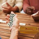GENERIC PREMIUM SET OF 28 DOUBLE SIX DOMINOES WITH WOOD CASE, BROWN - Brand New