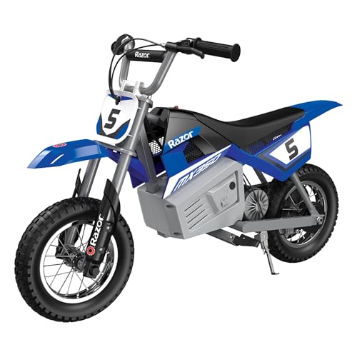 Razor MX350 Dirt Rocket Electric Motocross Bike, Blue, 10-12 inches - Brand New
