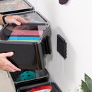 iDesign Storage Bin with Lid & Wall Mount Bracket – 16" x 12" x 8", Clear Bin - Brand New
