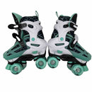 ROLLER DERBY PRODIGY KIDS' QUAD SKATES WHITE/GREEN 3-6 - WHITE/GREEN - Like New