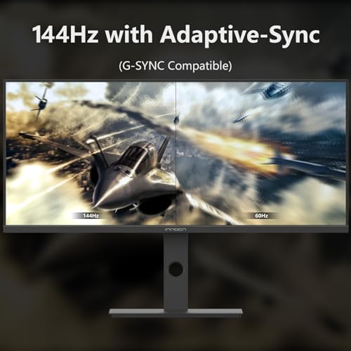 INNOCN 34" ULTRAWIDE WQHD 3440 HZ PC GAMING MONITOR BUILT-IN SPEAKER - BLACK - Like New