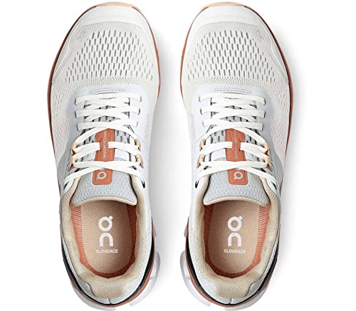 ON CLOUDACE WOMEN'S RUNNING SHOES, SIZE US 8, EUR 39, UK 6, GLACIER/TERRACOTTA Like New