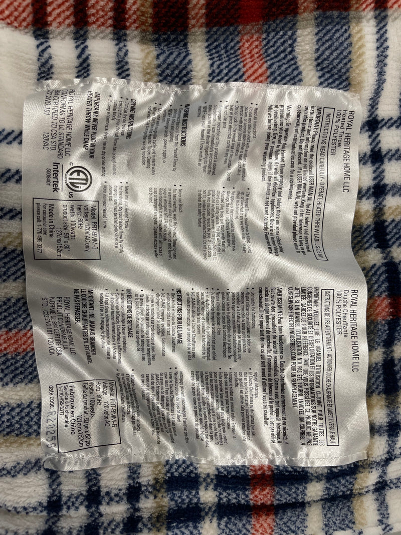 EDDIE BAUER | SMART HEATED ELECTRIC THROW BLANKET - WI-FI ENABLED - PLAID BLUE - Like New