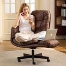 BIG&TALL OFFICE CHAIR HIGH BACK CRISS CROSS 5-GEAR ARMRESTS - BROWN - Like New