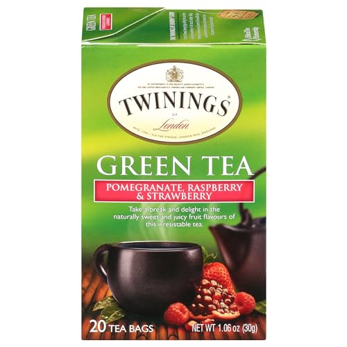 TWINING TEA GREEN POMEGRANATE RASPBERRY STRAWBERRY 20CT - Brand New