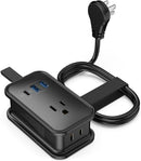 UNCAGED ERGONOMICS TRAVEL CHARGER MULTIPLE DEVICES POWER STRIP - BLACK - Like New