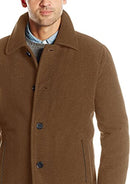 COLE HAAN MENS BUTTON UP WOOL PLUSH CAR COAT - SIZE: MEN L - CAMEL - Like New