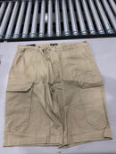 BLU ROCK MEN'S COTTON FLEX-STRETCH CARGO SHORTS - SIZE: MEN 42 - KHAKI - Brand New