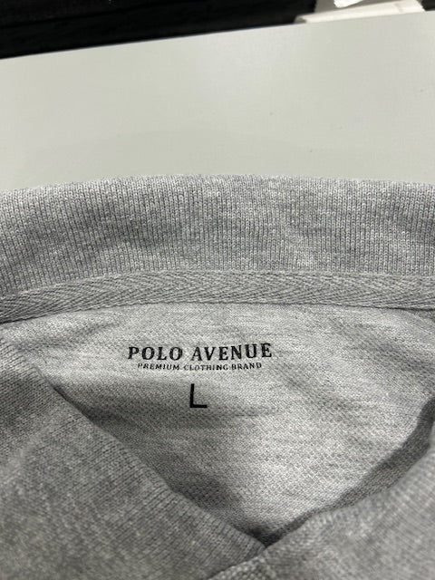 POLO AVENUE SHORT SLEEVE POLO - SIZE: MEN L - GRAY - Brand New