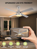 VACZON 52 INCH CEILING FAN WITH LIGHT AND REMOTE FAN-4N - NICKEL - Like New