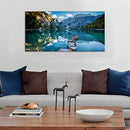 Large Canvas Print Picture Painting Blue Green Landscape Nature 20x40in - Brand New