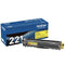 Brother Genuine Standard Yield Toner Cartridge TN221Y, Yellow Toner - Brand New