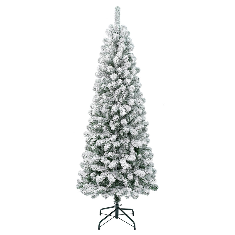 NATIONAL TREE FIRST TRADITIONS ACACIA FLOCKED TREE, MEDIUM, 6 FT - WHITE - Like New