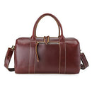 BAIGIO Genuine Leather Travel Duffel Gym Bag Overnight Luggage Tote - Burgundy - Like New