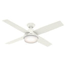 Hunter 52" Outdoor, Indoor Ceiling Fan with LED Light, 4 Blades, 59252 - White - Like New